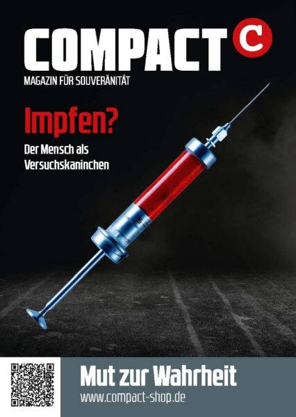 COMPACT-Aufkleber „Impfen? Der Mensch als Versuchskaninchen“ (A7)