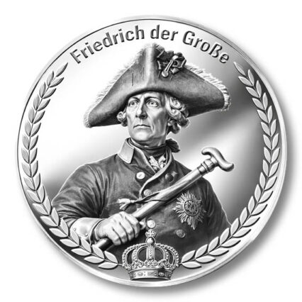 Silbermedaille Friedrich der Große mit Lorbeerkranz und preußischer Krone