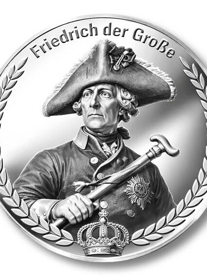 Silbermedaille Friedrich der Große mit Lorbeerkranz und preußischer Krone