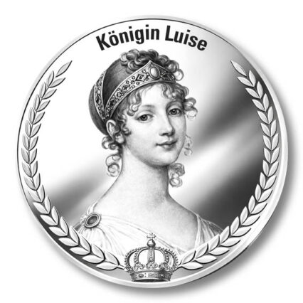 Silbermedaille Königin Luise von Preußen mit Lorbeerkranz und Krone