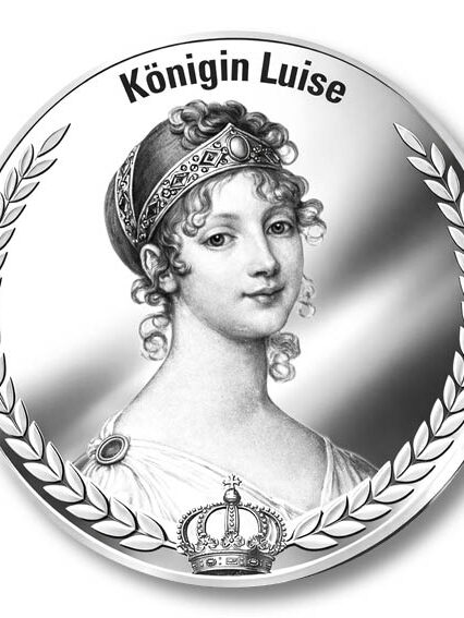 Silbermedaille Königin Luise von Preußen mit Lorbeerkranz und Krone